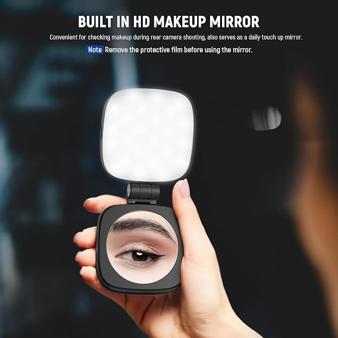 NEEWER BASICS Magnetic Selfie Light Compatible with MagSafe iPhone,CRI95 700lx/0.3m Folding LED Phone Fill Ring Lighting with Mirror for Zoom Makeup Photography Recording Video Conference, Black NL48B - Image 7