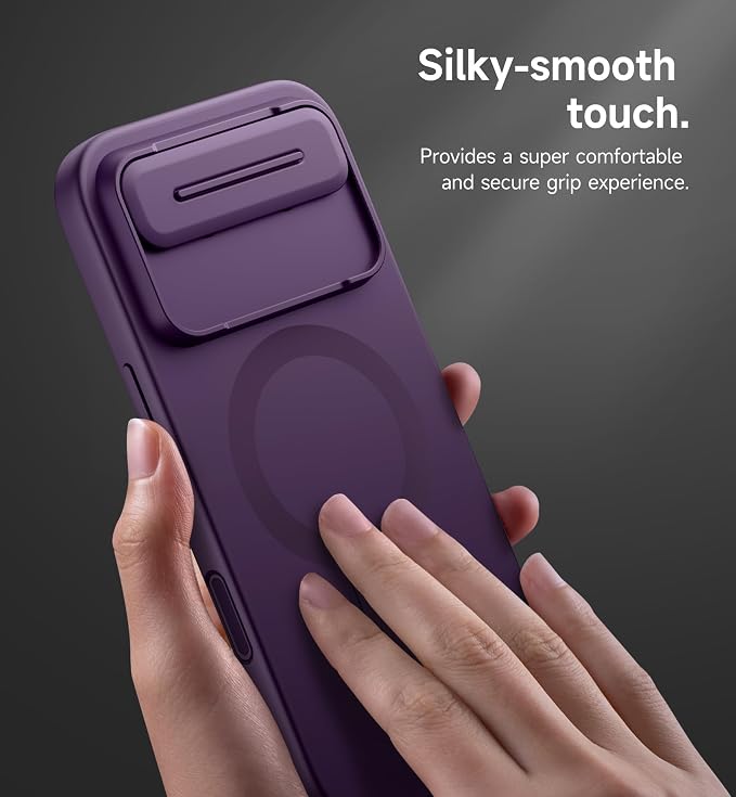 SURITCH for iPhone Air Case with Camera Control Cover, Camera Slide Cover and Adjustable Kickstand, Compatible with MagSafe, Shockproof Bumper Protective Cases for iPhone 17 Air 6.5 Inch, Dark Purple - Image 8