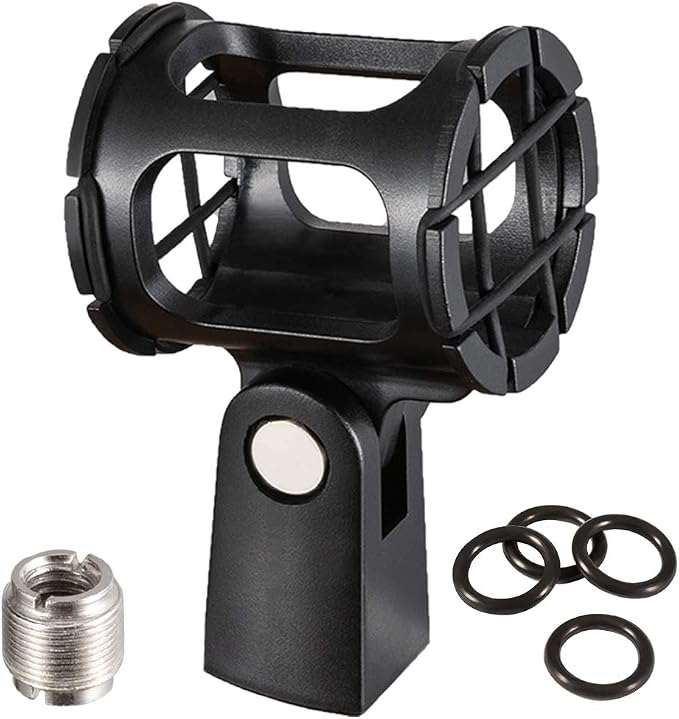 Microphone Shock Mount Holder Clip Mic Anti-Vibration for Condenser Shotgun Mic like Rode NTG-1 NTG-2 NTG-3 NTG-4 NTG-4+ NTG-5 Sennheiser MKE 600 by LYRCRO