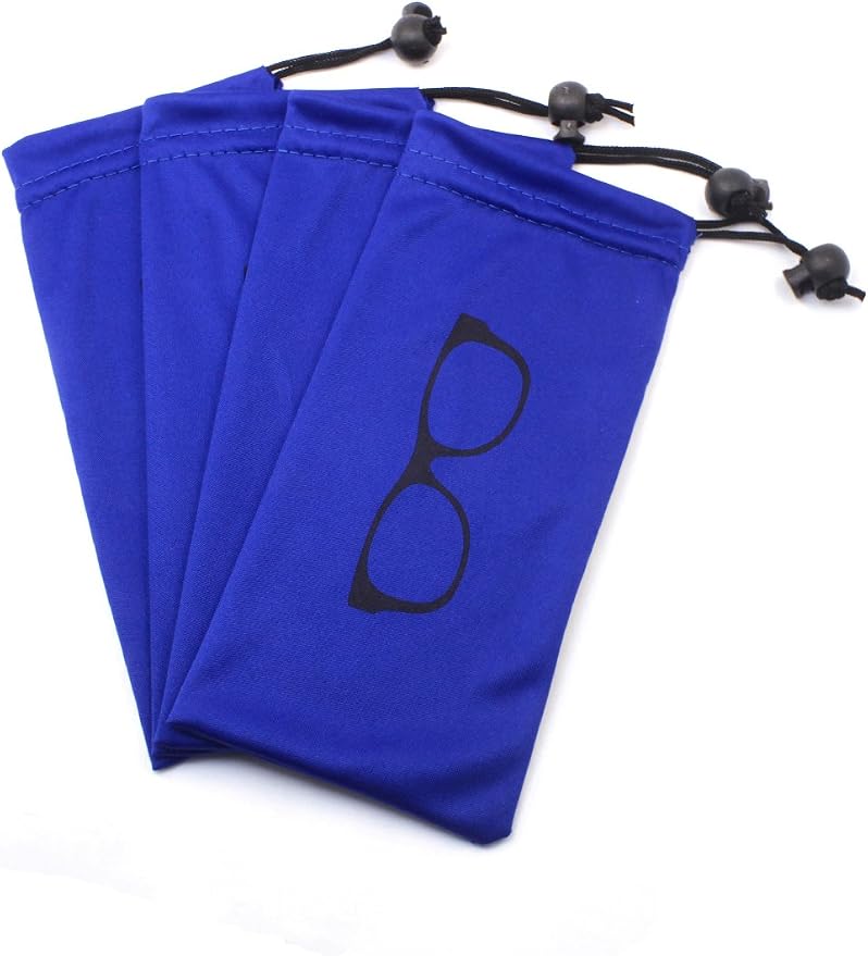 Quality Microfiber Eyeglass Pouch with Bead Lock Micro Fiber Sunglasses Case Pouch Soft Store by Global+Glasses