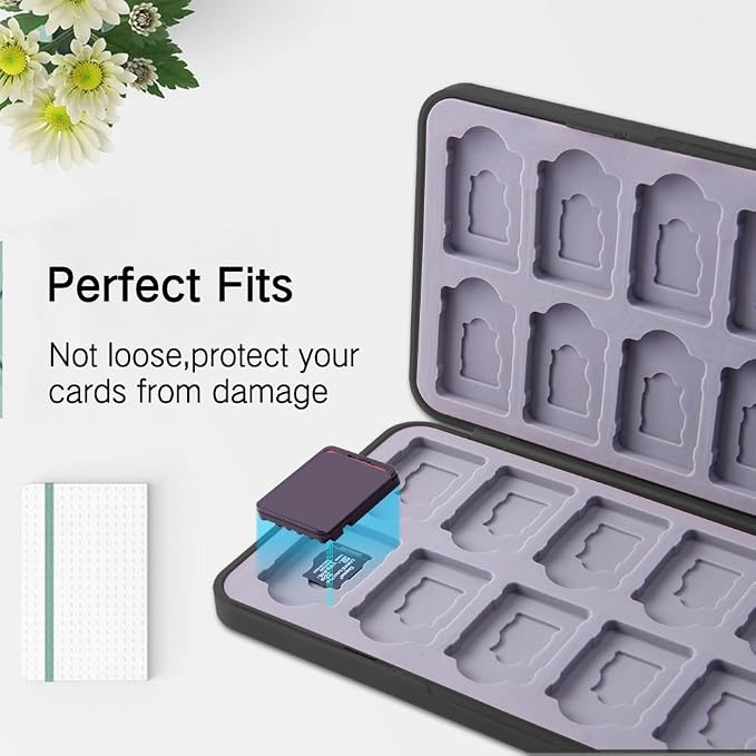 PERFECTSIGHT Cute Game Card Case for Nintendo Switch/Switch Lite/OLED, 24 Game Holder Cartridge Case for Game Cards and 24 SD Cards, Kawaii Portable Compact Storage Box (Eye, 24 Slots) - Image 3
