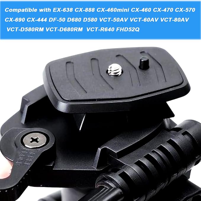 2 Pack 43mm Tripod Quick Release Plate Camera Mounting Adapter, QR Ball Head Parts Replacement for Torjim 60-Inch AX60, Endurax 66'' ETR66 Mount 1 11/16'', Black - Image 3