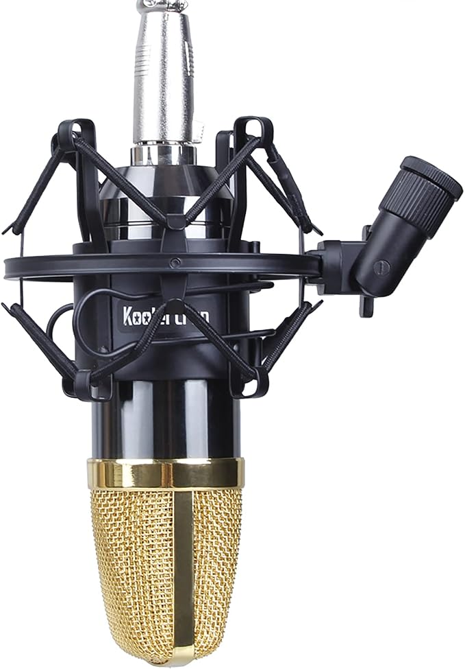 Koolertron Microphone Shock Mount,Mic Clip Holder,Universal 50MM Anti-Vibration Mic Holder for 48MM-54mm Diameter Studio Condenser Mic (Black) - Image 8