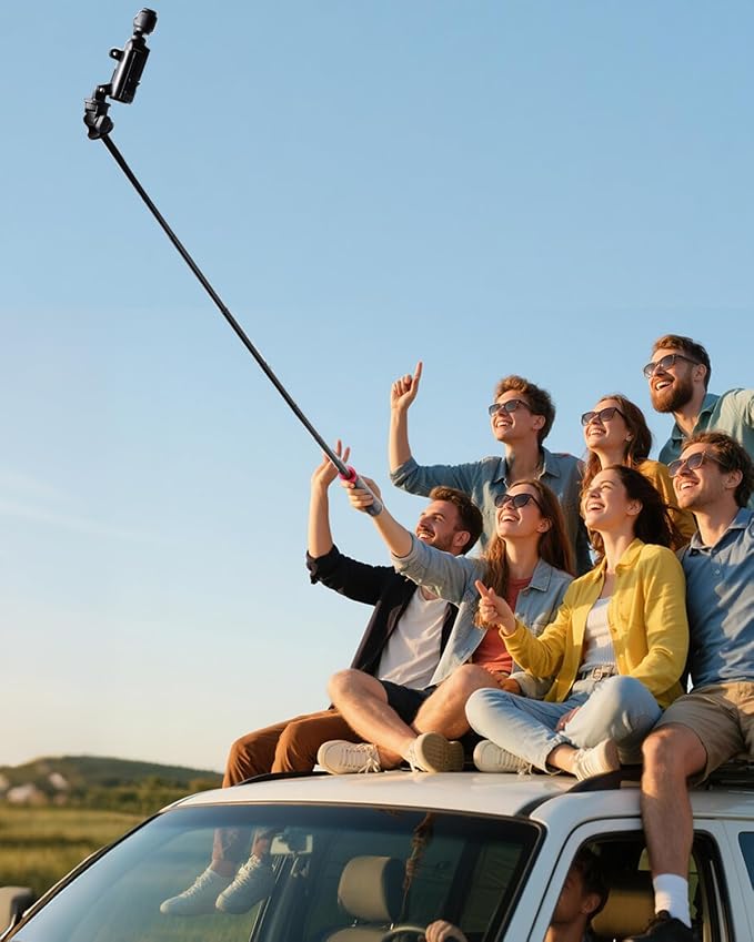80" Tripod & Selfie Stick with Adapter for DJI Osmo Pocket 3 4 | Expandable Selfie Stick Tripod with 1/4" Screw Connection, For Osmo Pocket 3 4 Accessories - Image 5