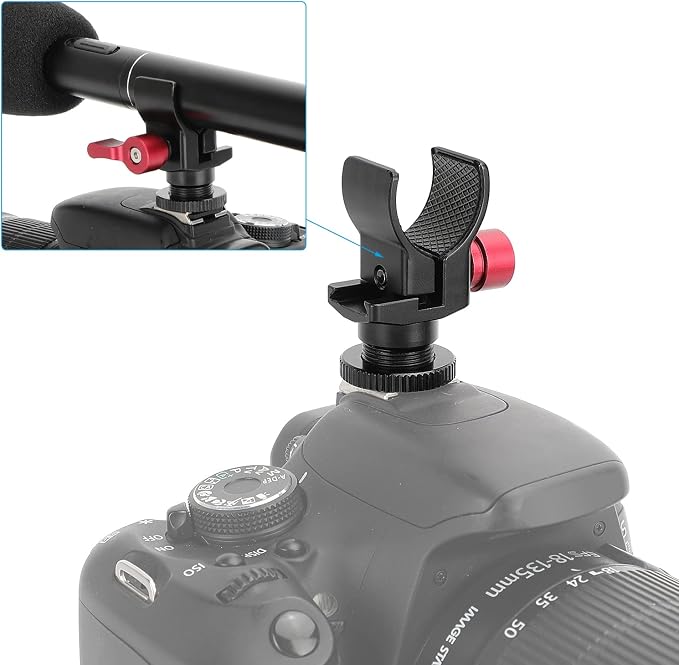 CAMVATE Shotgun Microphone Holder with Shoe Mount Adapter - 3138 - Image 3