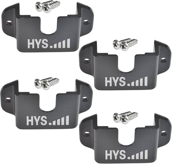 HYS Walkie Talkie/Marine Radio with Belt Clip Holder Mount for Midland Icom | Fits both HT radios and speaker mics with round-knob or belt-clip.Screw-mount installs on dash console or any flat surface by HYS