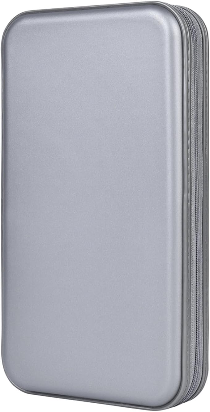 alavisxf xx CD Holder, 72 Capacity Hard Plastic Storage Case for Car | CD DVD Case, Portable Hand Strap, Zipper Closure, Anti-Slip Sleeves, Disc Storage Organizer, for Home Office Travel by alavisxfxx