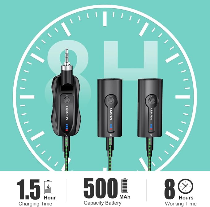 KIMAFUN Wireless Lavalier Microphone System, Wireless 2.4GHz Lapel Mics Handheld Mic 2 in 1 for Teaching, Teachers, Speech, Tour Guiding, Speaker, Amplifier, PA System, Broadcast, KM-G70(2TX1RX) - Image 4