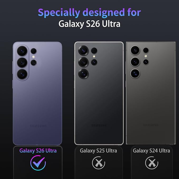 Camera Lens Protector for Samsung Galaxy S26 Ultra,1 Pack | Tempered Metal Glass Camera Cover, HD Clear Anti-Scratch Lens Screen Protector Film,Case Friendly,Colorful Titanium - Image 2