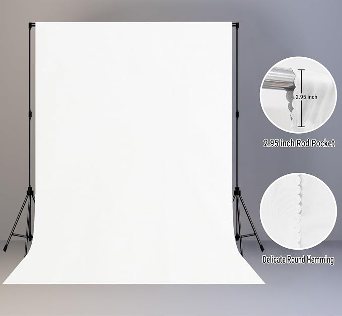 White Photography Backdrop for Photoshoot, Fabric 10x20ft | Polyester Studio Photo Backgrounds, Non Reflective, Easy to Hang, for Portrait Shoot, Product, Party Decor, Video Creation - Image 6