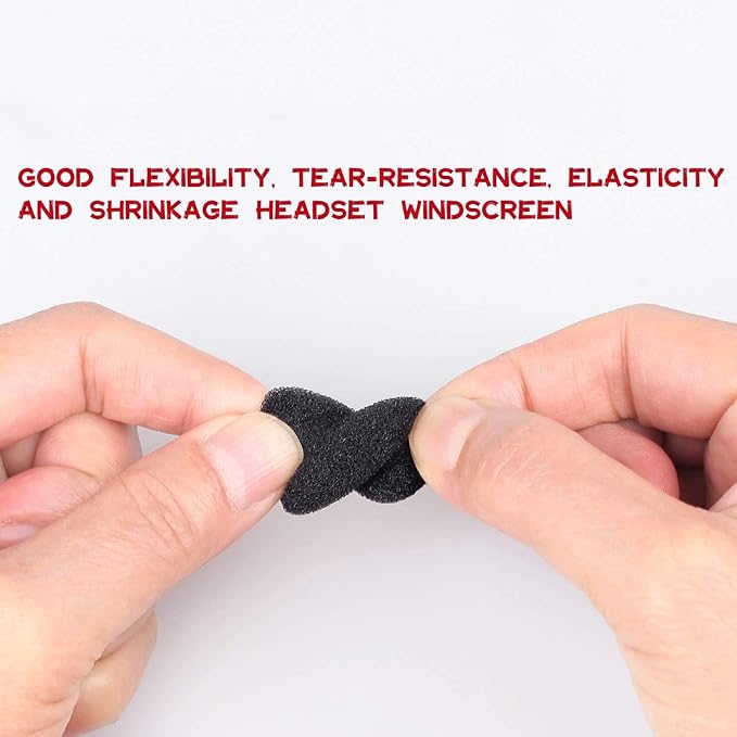 12 Pieces Foam Windscreen for Headset Microphone, 0.2" Diameter Microphone Pop Filter Windscreen Mic Cover High Density Mini Foam Cover Shield Protection Foam Replacement for Headset Mic(Black) - Image 5