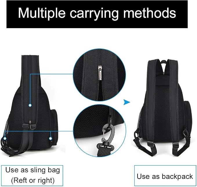 CADeN Camera Bag Sling Backpack, Camera Case Backpack with Tripod Holder for DSLR/SLR Mirrorless Cameras (Canon Nikon Sony Pentax) Black - Image 4