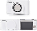 MUZIRI KINOKOO Case for Canon Powershot SX740/SX730 HS Digital Camera - Soft Protective Cover SX740 SX730 HS Camera Silicone Sleeve with Removable Lens Cover - Anti-Slip & Anti-Scratch - White by MUZIRIKINOKOO