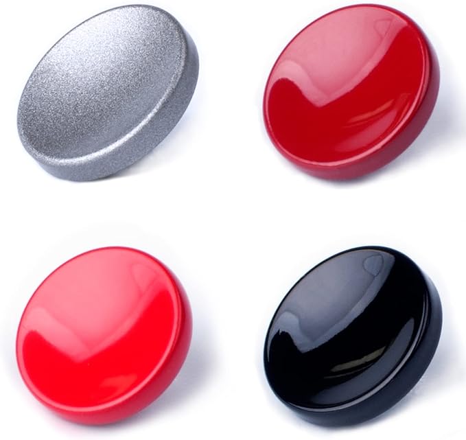 VKO Metal Soft Shutter Release Button | Delicate Camera Shutter Button Black Red Dark-red Gray 11mm Concave Surface(4 Pack) by VKO
