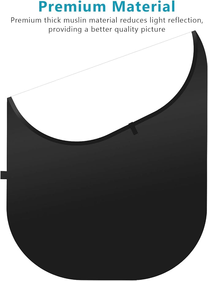 Neewer 5x7ft/1.5x2m Chromakey Foldable Backdrop with Stand 8.5ft/2.6m, 2-in-1 Reversible Black White Green Background Panel for Photography Studio, Live Streaming, Video Calls, Games | 2 in 1, Reversible, Black, White, Green Background Panel, for Photo... - Image 8