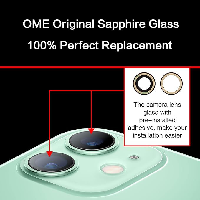 2PCS ASDAWN Back Camera Lens Glass Replacement for iPhone 11 6.1 Inches with Pre-Installed Adhesive, Rear Camera Lens Glass Replacement with Installation Manual + Repair Tool Set - Image 4
