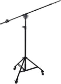 LyxPro Professional Microphone Stand Heavy Duty 90” Studio Overhead Boom Stand with Rolling Caster Wheels, 87” Extra Long Telescoping Arm Mount, Foldable Tripod Legs & Adjustable Counterweight by LyxPro