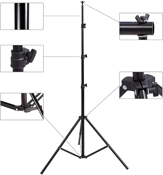 Photo Background Support System with 8.5 x 10ft Backdrop Stand Kit, 100% White Cotton Muslin Backdrop,Clamp, Carry Bag for Photography Video Studio - Image 3