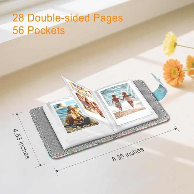 Butterfly Small Photos Album for 2x3 Inch Films, 56 Pockets | Mini Cute Picture Book, Wallet Size, for Polaroid Fujifilm Instax Mini Instant Camera Printer, Kpop Photocard Binder Holders - Image 5