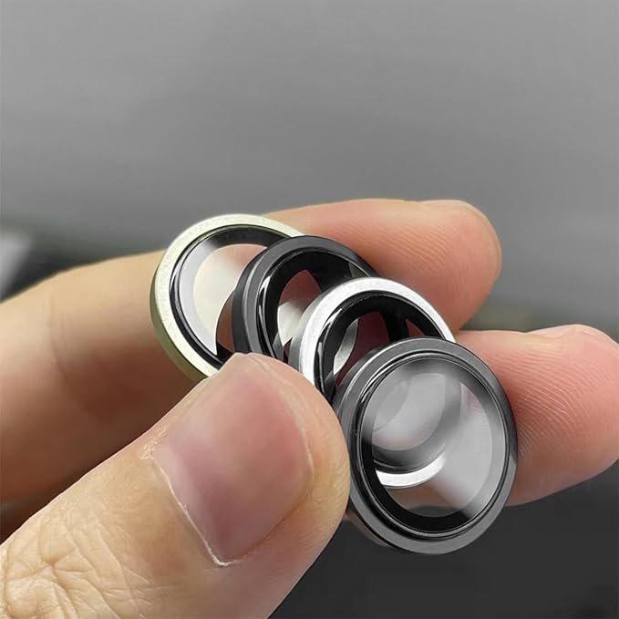 TENOC Camera Lens Protector for iPhone 13 Pro & 13 Pro Max, Silver | AR+AF, 9H Tempered Glass, Individual Metal Ring, Anti Glare, Fall Protection, Camera Screen Cover - Image 5