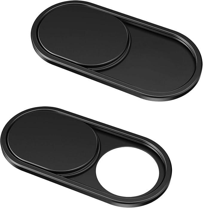 CloudValley Laptop Camera Cover Slide, Metal 0.023 Inch Ultra-Thin, 2 Packs | Web Webcam Cover for MacBook Pro / Air, Laptop, iMac, iPad, iPhone 8/7, Computer Accessories, Privacy Protection, Black by CloudValley