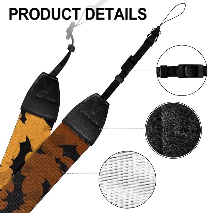 Coldinair Black Adjustable Camera Strap Universal Neck & Shoulder Soft Padded Strap for All DSLR Cameras,Binoculars - Image 7