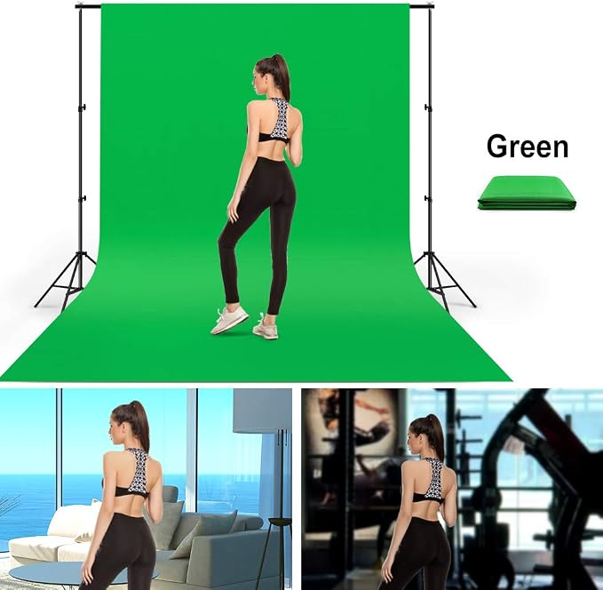 10X20ft Large Green Screen Backdrop for Photography, LCUIRC Two Rod Pocket Chromakey Collapsible Green Polyester Curtain with 4 Clamps for Photography, Zoom Meeting and Game Live Steaming - Image 5