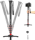 Extendable Camera Aluminum Monopod with Feet,Portable Travel Monopod with Removable Tripod Stand Base for DSLR Canon Nikon Sony Video Camcorder,5 Sections up to 67-in,Max Load 15.5 Lbs（A-222） by Manbily