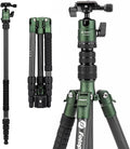 Fotopro 60" Carbon Fiber Camera Travel Tripod, 2lbs Super Lightweight Compact Tripod with 360° Metal Ball Head, Detachable Monopod, with Arca QR Plate & Bag, Load up to 8KG/17.63lbs, for SLR DSLR by Fotopro