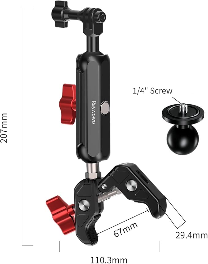 Camera Magic Clamp Mount with 1/4"-20 Screw | Versatile clamp mounts action cameras and lights on desks, bikes, umbrellas and studio stands. - Image 3