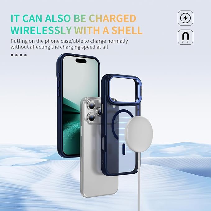 for iPhone 17 Pro Case,Magnetic iPhone 17Pro Phone Case with Screen Protector [Compatible with MagSafe] Built-in Stash Stand,Translucent Matte Shockproof Cover-Cosmic Orange - Image 6