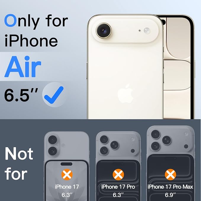 JETech Privacy Screen Protector for iPhone Air, 2+2 Pack | Anti-Spy Tempered Glass, with Camera Lens Protector, Easy Installation Tool - Image 2