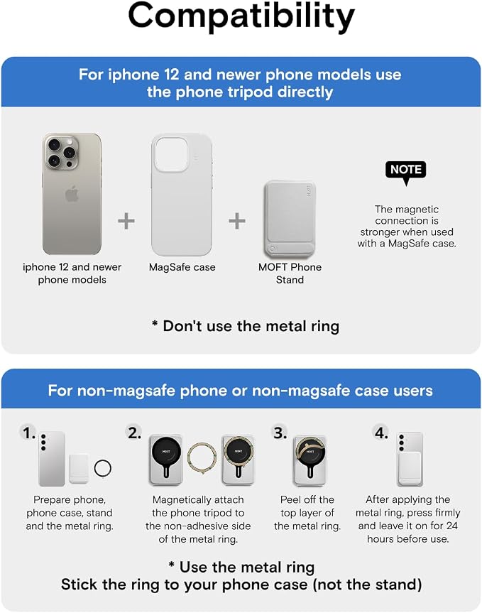 MOFT Phone Tripod Stand, Portable Selfie Stick for iPhone, Mulit-Angle | Pocket Size | Strong Magnets l MOVAS Leather | Magsafe Compatible | Easy to Charge | Stylish |For Content Creators - Image 9