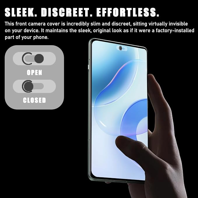 Front Camera Cover Compatible for Smartphones,Webcam Cover Compatible for Pixel/Galaxy/iPad,Protect Privacy and Security,Camera Slide Protection,2 Pack-Black - Image 5