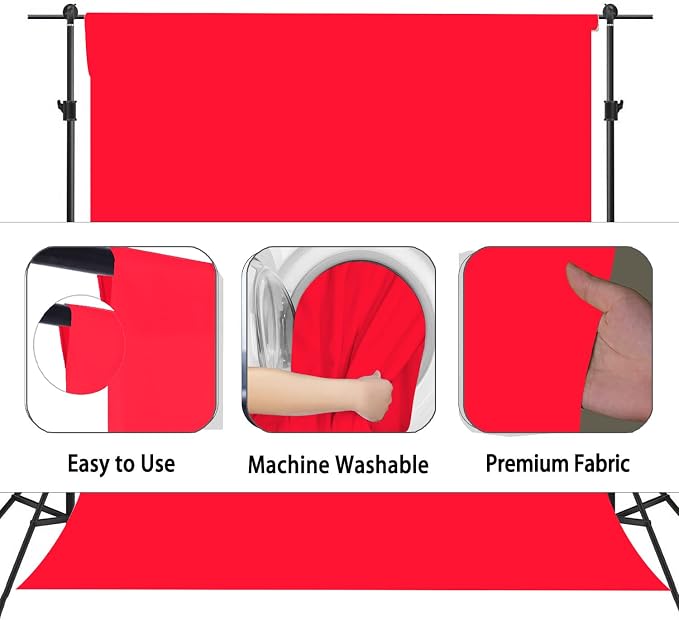 Red Photography Backdrop for Photoshoot, Fabric 10x20ft | Versatile Studio Photo Backgrounds, Non Reflective, Easy to Use, for Portraits, Product, Party, Video Creation - Image 6