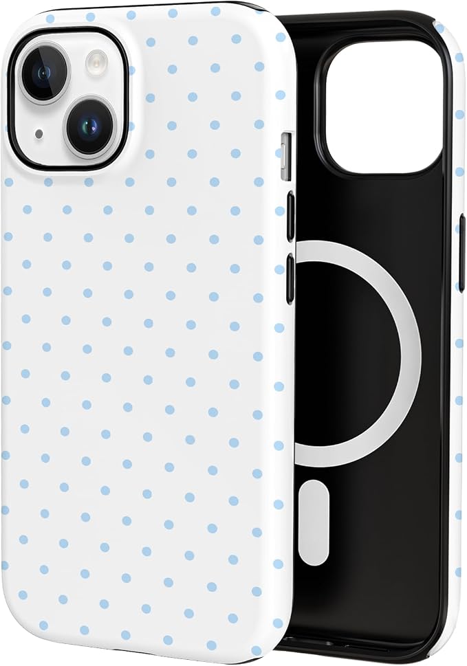 TPU Phone Case for iPhone 13, MagSafe Wireless Charging Compatible, Shockproof Slim Fit Protective Cover with Anti-Yellowing & Raised Camera Protection (Polka dot 3, iPhone 13) by Unknown