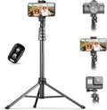 UBeesize 62" Phone Tripod & Selfie Stick with Wireless Remote and Phone Holder, Compatible with iPhone and Android for Selfies, Video Recording, and Live Streaming(Black) by UBeesize