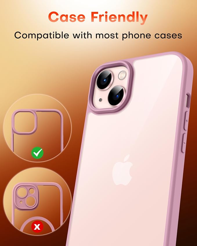 TOCOL Camera Lens Protector for iPhone 13 / iPhone 13 Mini Tempered Glass HD Individual Scratch Resistant Camera Cover Accessories Case Friendly 2 Pack（Light Pink） - Image 7