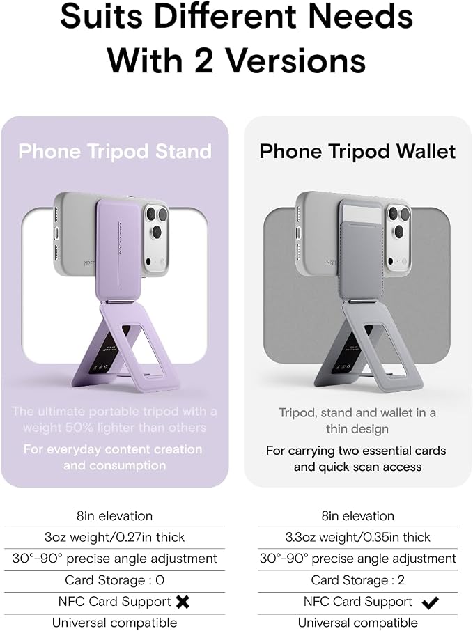 MOFT Phone Tripod Stand, Portable Selfie Stick for iPhone, Mulit-Angle | Pocket Size | Strong Magnets l MOVAS Leather | Magsafe Compatible | Easy to Charge | Stylish |For Content Creators - Image 2