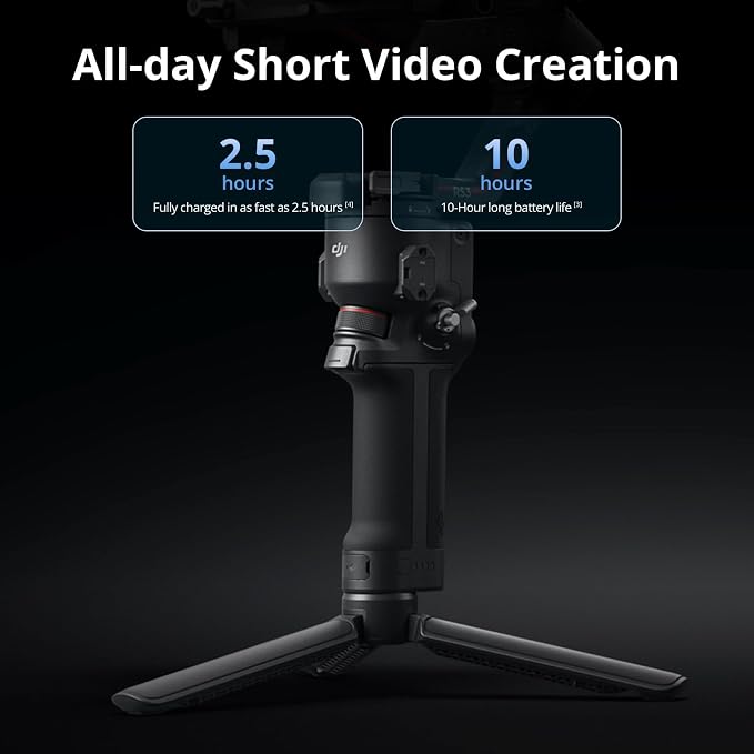DJI RS 3 Mini, Camera Gimbal Stabilizer, Canon/Sony/Nikon/Fujifilm | 2 kg (4.4 lbs) Tested Payload, Native Vertical Shooting, Bluetooth Shutter Control, 3rd-Gen RS Stabilization, 795g - Image 6