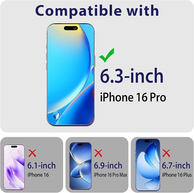 2+2 Pack Privacy Screen Protector for iPhone 16 Pro Tempered Glass | Anti-Spy Privacy Protection, with Camera Lens Protector, Anti Scratch, Bubble Free - Image 2