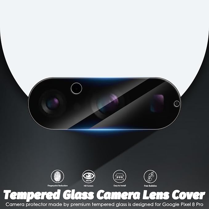 Orzero (3 Pack Camera Lens Protector Compatible for Google Pixel 8 Pro 6.7", Protector de Cámera Glass High Definition Anti-Scratch Case Friendly Does Not Affect Temperature Sensor (Not for Pixel 8) - Image 2
