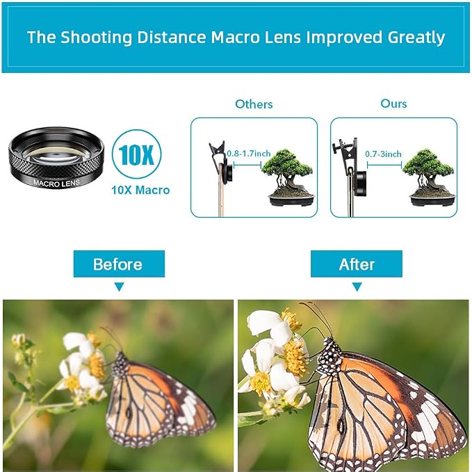MIAO LAB 11 in 1 Phone Camera Lens Kit - Wide Angle Lens & Macro Lens+Fisheye Lens+ND32//CPL/Color Lens/Star+Kaleidoscope Lens for iPhone Samsung Sony and Most of Smartphone - Image 6