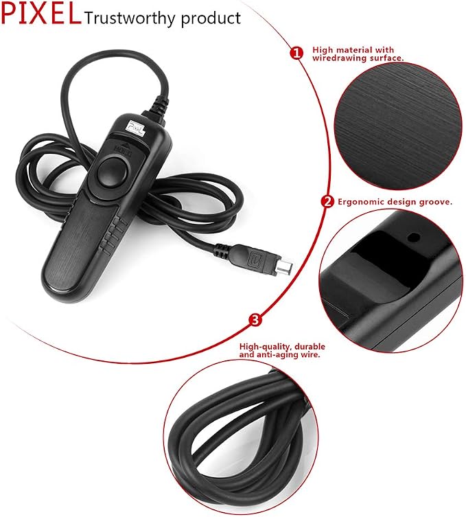 Shutter Release Cable for Nikon, Pixel RC-201-DC0 Cable Release for Nikon Fujifilm Digital SLR Cameras Replaces Nikon MC-30A - Image 7