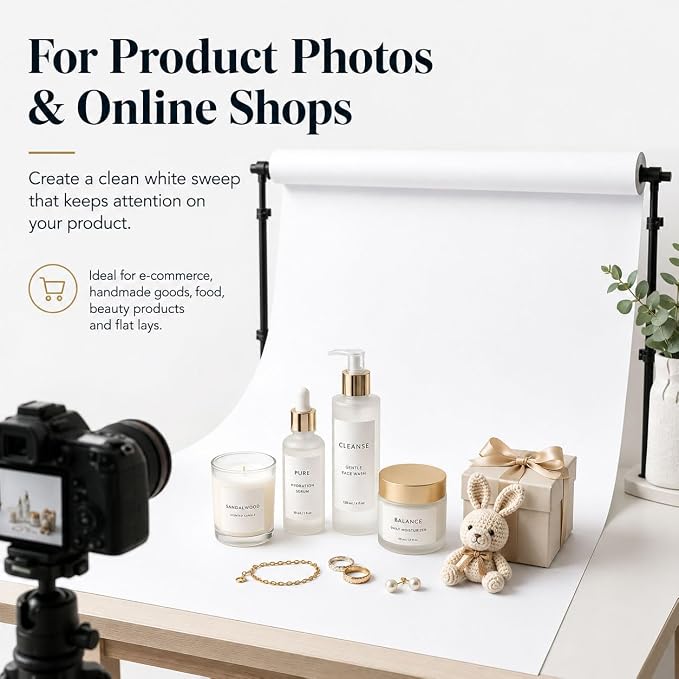 Yizhily Flame Seamless Paper Backdrop, 53 in x 16.4 ft | Product photography; creative sets; event portraits; tabletop shoots; small studio photoshoots - Image 3