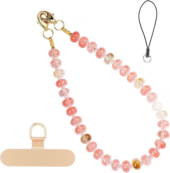 CH.yishi Crystal Beaded Phone Charm Wrist Strap Camera Lanyard | Handmade Cell Phone Chain,with Tether Tab,Keychain Bag Wallet Natural Stone Charm,Headphone Gemstone Decor,Camera Wrist Strap by CHyishi