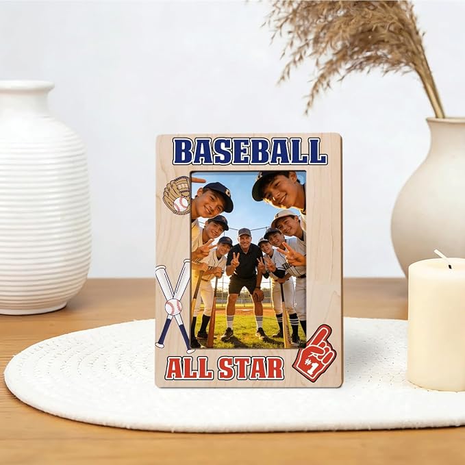 Baseball Picture Frame, All Star Sports Themed Photo Frames for 4x6 Inches Photos, Tabletop Display Frame to Baseball Players and Coaches, Sports Decor for Home - Image 5