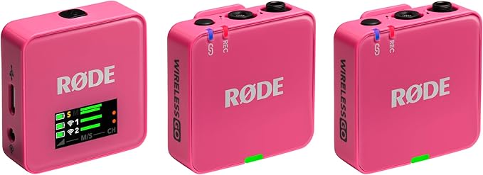 RØDE Wireless GO (Gen 3) – Compact Wireless Mic – Pristine Audio, 32-bit Float Recording, Automatic Level Control, for Phones, Cameras and Computers (Pink) by R%C3%98DE