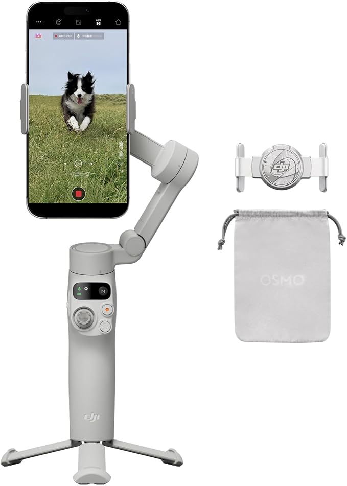 DJI Osmo Mobile 7 Gimbal Stabilizer for iPhone & Android, 3-Axis Gimbal | Built-in Tripod, Ultra-Light, Comfortable Grip, ActiveTrack, ShotGuides, One-Tap Edit, 10hrs Use, Phone Charging by Unknown