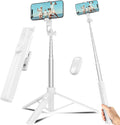 Selfie Stick Tripod for Phone with Remote Control & Holder, 63 Inch, White | Extendable Selfie Stick Travel for iPhone, iPhone Tripod for Video Recording by Liphisy